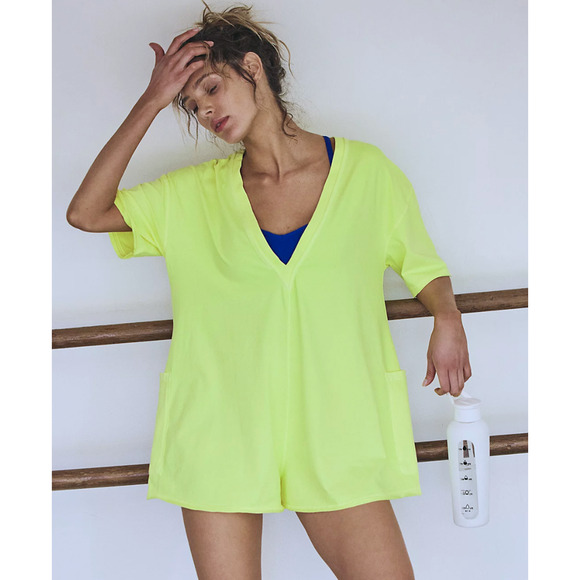 Free People Pants - NEW FREE PEOPLE FP MOVEMENT SOUR CITRUS HOT SHOT TEE ONE PIECE ROMPER SZ XS